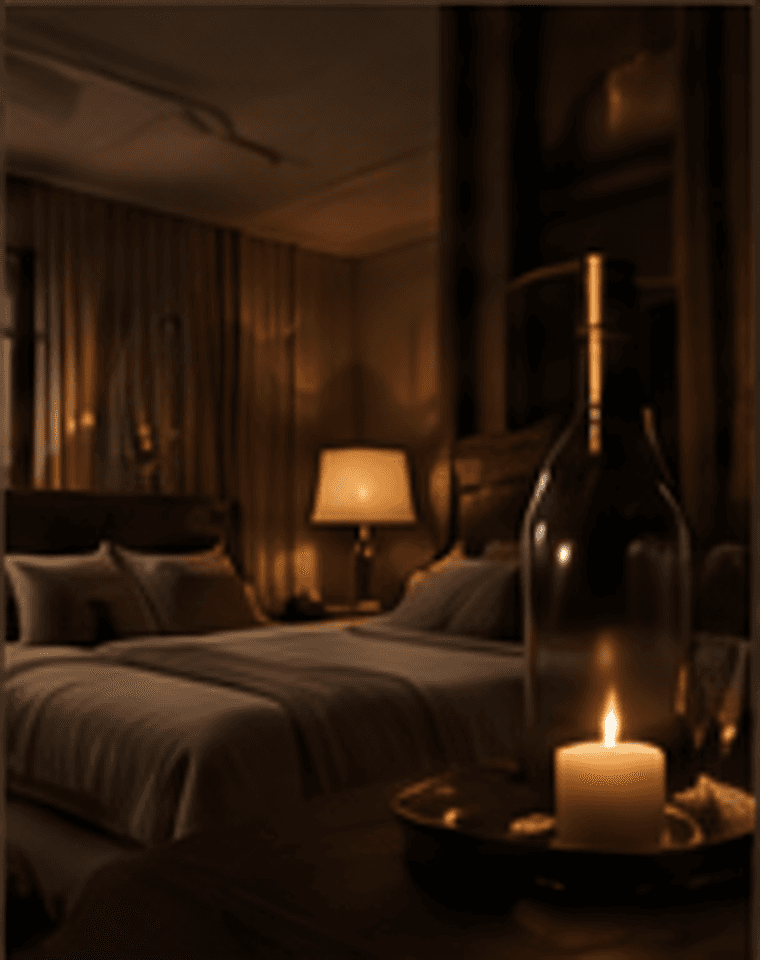 Private hotel room prepared for a discreet visit